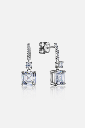 Серьги LEOSE белые из серебра 925 пробы с фианитами
