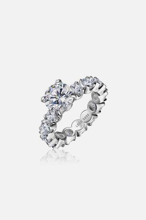 Серебряное кольцо дорожка 925 пробы с крупным камнем