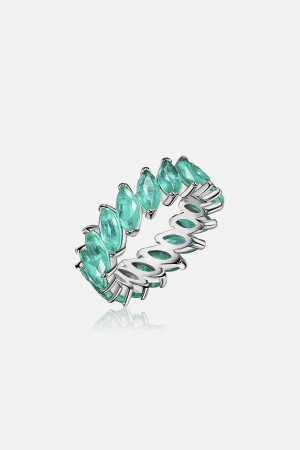 Серебряное кольцо 925 пробы дорожка с фианитами маркиз