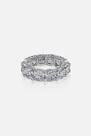 Кольцо дорожка с квадратными фианитами в инкрустации 
