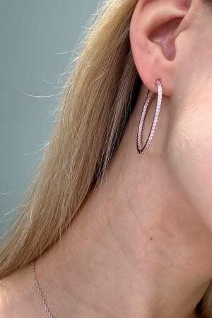 Серьги BR конго ЗАМОК тонкие - (розовый)