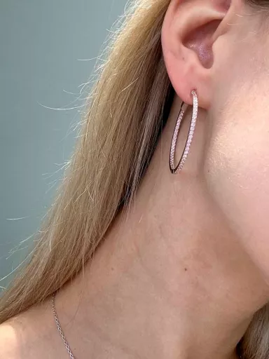 Серьги BR конго ЗАМОК тонкие - (розовый) Серьги BR конго ЗАМОК тонкие - (розовый)