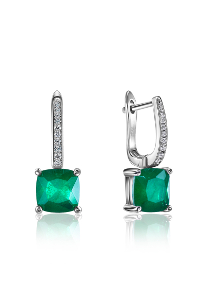 Серьги карамель изумрудное
