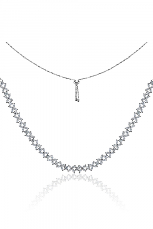 Серебряное колье чокер 925 пробы маркиз с фианитами