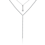 Колье - галстук маркиз из серебра 925 пробы с фианитами