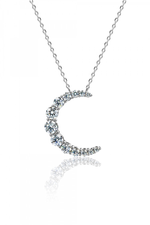 Серебряное колье 925 пробы ЛУНА с фианитами