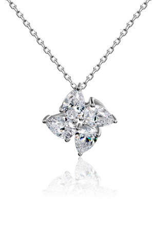Серебряное колье 925 пробы мельница с фианитами