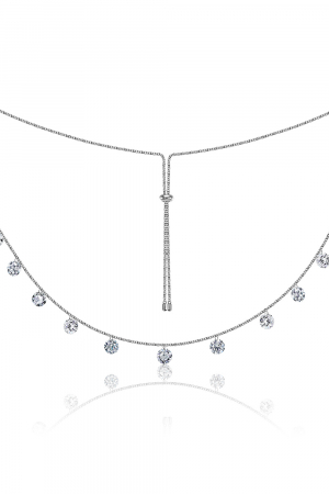 Серебряное колье 925 пробы хрустали с фианитами